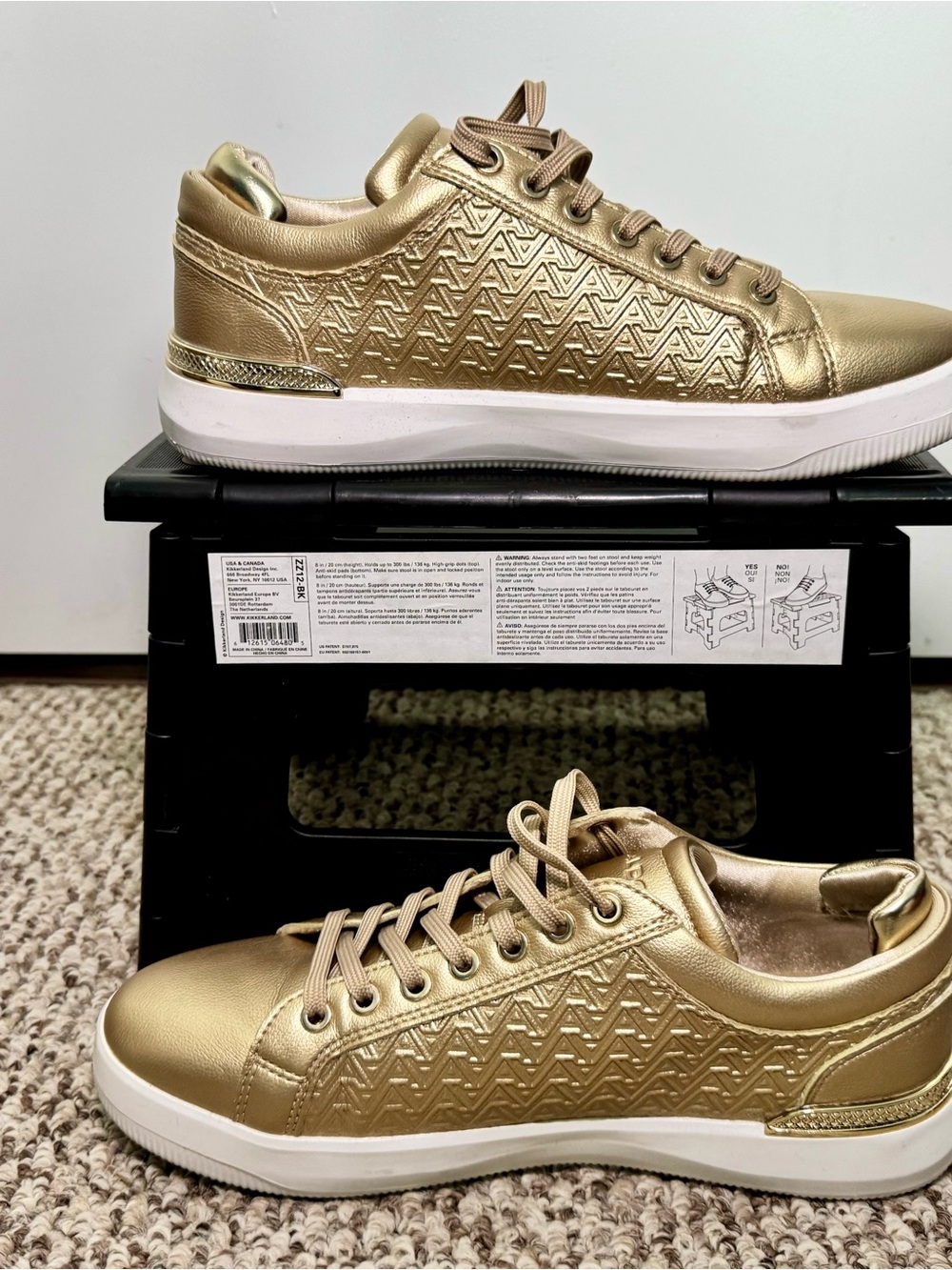Aldo Gold Metallic Men's Lace-Up Sneakers